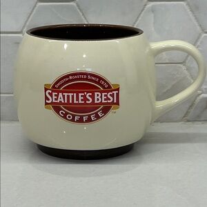 Seattle’s Best Pike Place Market Seattle, WA Cream Brown Coffee Tea Mug